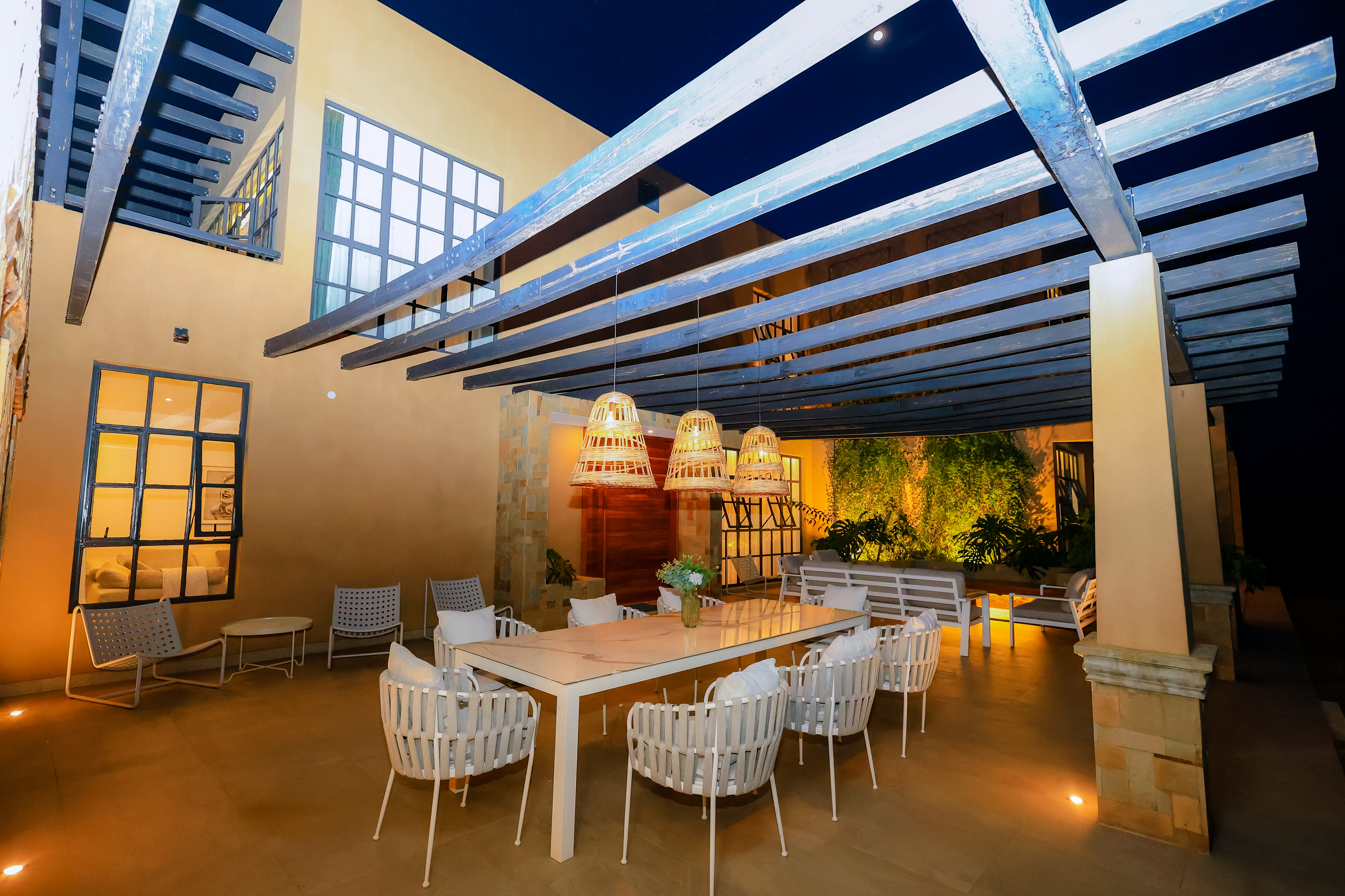 Exterior facade of the luxury villa in Fort Portal